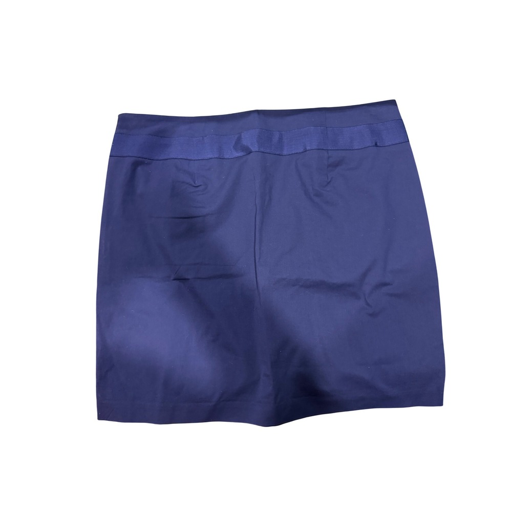 Banana Republic Navy Blue Stretch Cotton Ribbon Waist Skirt Size 12
